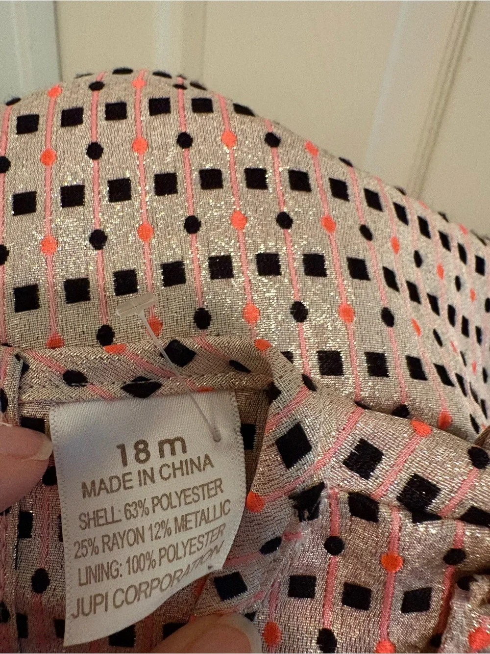 Kardashian Kids Pink Metallic Polka Dot Dress girls 18M new